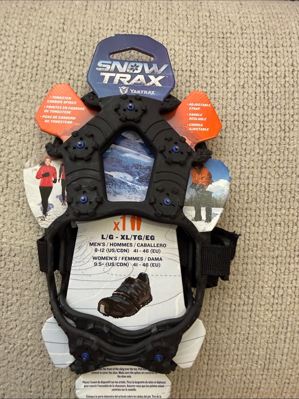 Yaktrax Snow Trax Men's Black Ice Cleat Grips - Large